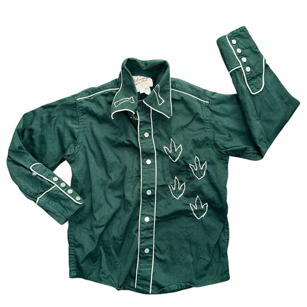 Rockmount Ranch Wear Vintage Pearl Snap Embroidered Dino Top